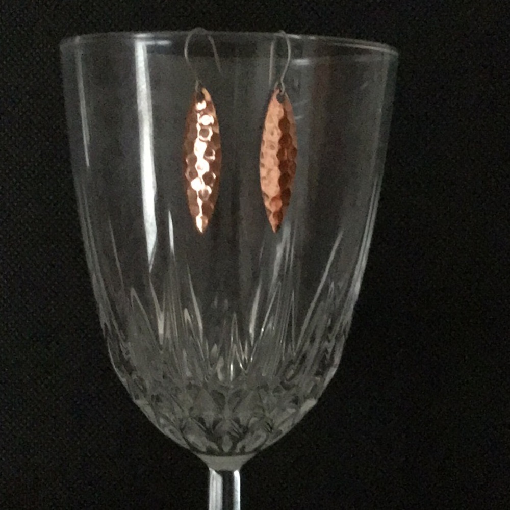Hammered copper earrings